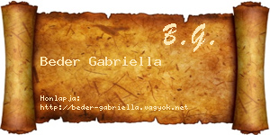 Beder Gabriella névjegykártya